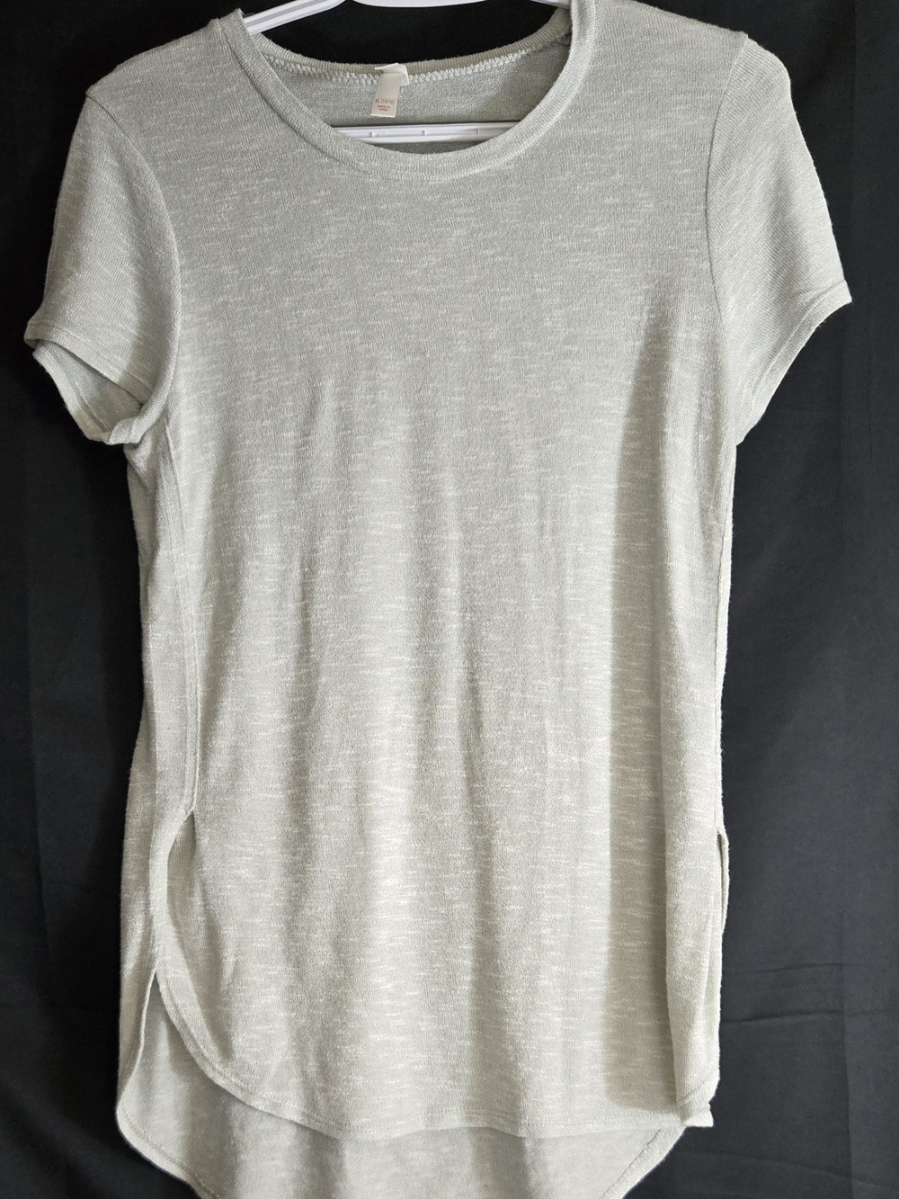 Light Gray Women's Short Sleeve Tunic Top #533